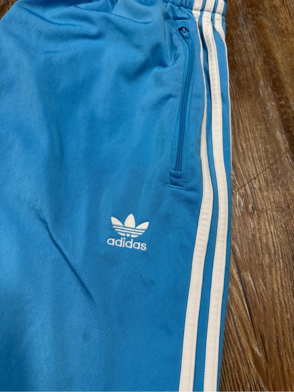 Y2K Adidas blue track pants with white stripes, size L - Picture 2 of 6